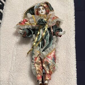 Colorful Harlequin Porcelain Doll